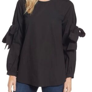 Pleione Tie Sleeve Poplin Blouse from Nordstrom